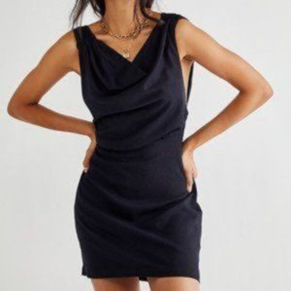 Free People Black Endless Summer A Little Extra Mini Dress